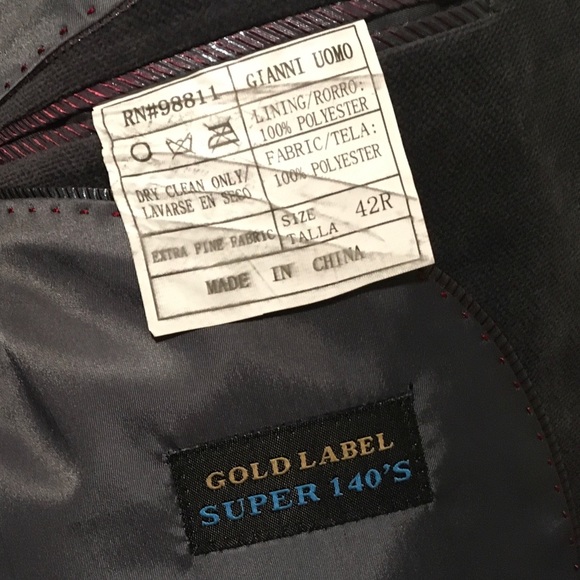 Gianni Uomo | Charcoal Suede Blazer 42R - Picture 7 of 7